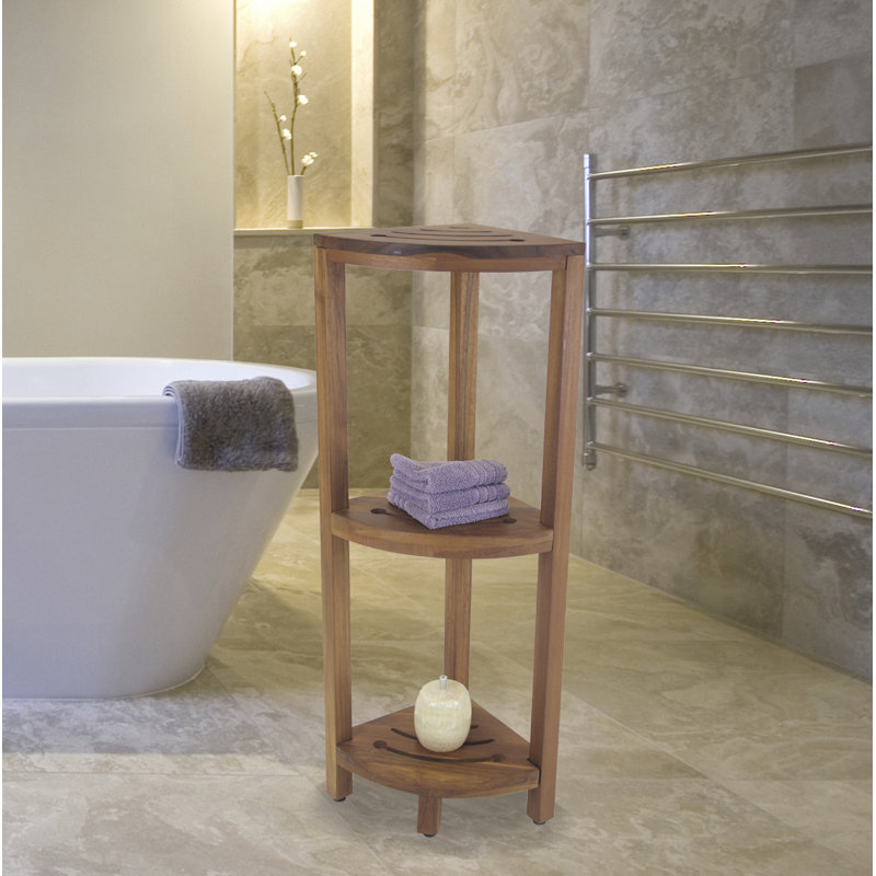 Aqua Teak 12'' W x 40.5'' H x 12'' D Solid Wood FreeStanding Bathroom